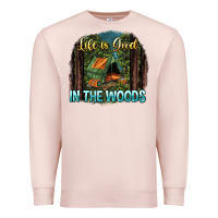 Pale Pink life is good in the woods Premium Sweatshirt - NancyCooperArtShop