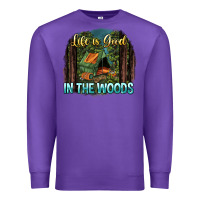Purple life is good in the woods Premium Sweatshirt - NancyCooperArtShop