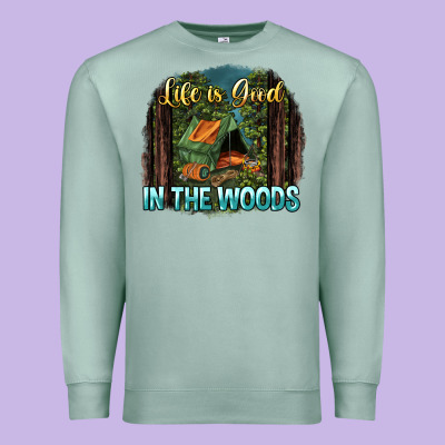 Life Is Good In The Woods Premium Sweatshirt Designed By Nancycooperartshop