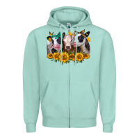 Seafoam sunflower heifers Zipper Hoodie - Jasminsmagicworld