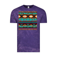 Cloud Purple aztec turquoise gemstone seamless pattern Vintage Tee - HRA Design Shop