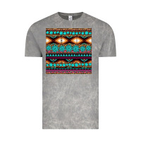 Cloud Rock aztec turquoise gemstone seamless pattern Vintage Tee - HRA Design Shop
