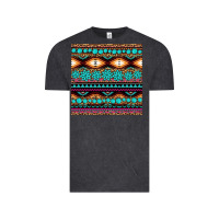 Vintage Black aztec turquoise gemstone seamless pattern Vintage Tee - HRA Design Shop