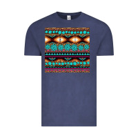 Vintage Denim aztec turquoise gemstone seamless pattern Vintage Tee - HRA Design Shop
