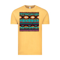 Vintage Mustard aztec turquoise gemstone seamless pattern Vintage Tee - HRA Design Shop