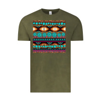 Vintage Olive aztec turquoise gemstone seamless pattern Vintage Tee - HRA Design Shop