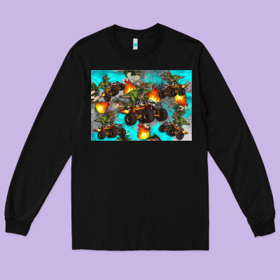 Dinosaur Monster Truck Long Sleeve Tee Designed By Artiststas