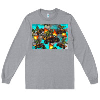 Heather Grey Dinosaur monster truck Long Sleeve Tee - Artiststas