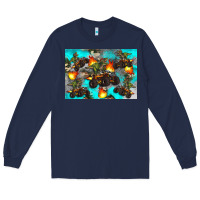 Navy Dinosaur monster truck Long Sleeve Tee - Artiststas