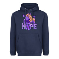 Navy Hope all Cancers nails Heavyweight Hoodie - NancyCooperArtShop