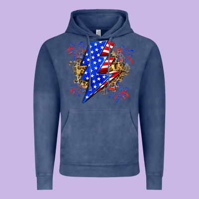 American Lightning Bolt Vintage Hoodie Designed By Zillion Design Studio