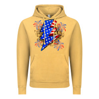 Vintage Mustard American lightning bolt Vintage Hoodie - Zillion Design Studio