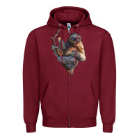 Burgundy Sloth Zipper Hoodie - LillyAllenDesigns