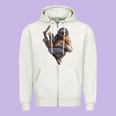 Sloth Zipper Hoodie Designed By Lillyallendesigns