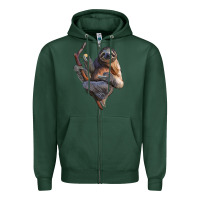 Sports Green Sloth Zipper Hoodie - LillyAllenDesigns