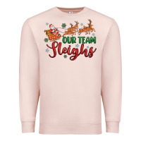 Pale Pink our team sleigh Premium Sweatshirt - MaliasSmallBusiness