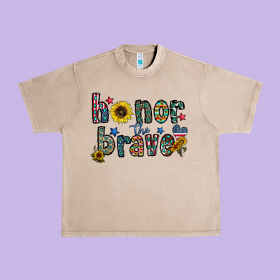 Honor The Brave Urban Heavy Tee Designed By Cowhidedigitalart