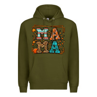 Army Green Fall Autumn Leopard Mama Premium Hoodie - LillyAllenDesigns