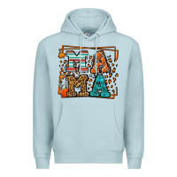 Blue Mist Fall Autumn Leopard Mama Premium Hoodie - LillyAllenDesigns