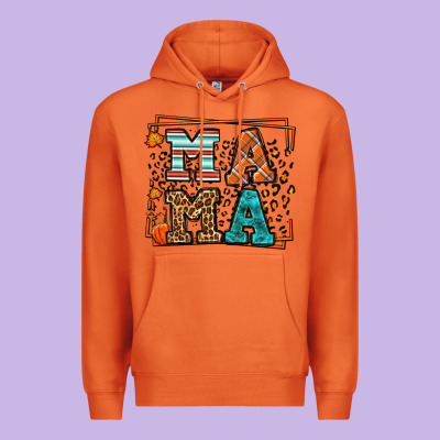 Fall Autumn Leopard Mama Premium Hoodie Designed By Lillyallendesigns