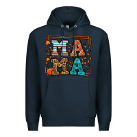 Navy Fall Autumn Leopard Mama Premium Hoodie - LillyAllenDesigns