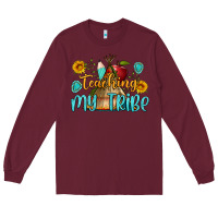 Burgundy teaching my tribe Long Sleeve Tee - BundleAndBundleShop
