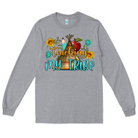 Heather Grey teaching my tribe Long Sleeve Tee - BundleAndBundleShop