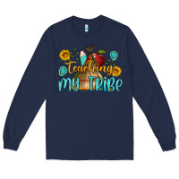 Navy teaching my tribe Long Sleeve Tee - BundleAndBundleShop