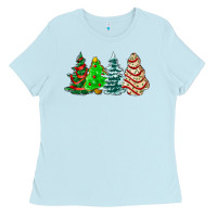 Baby Blue Christmas tree cakes and Christmas trees  ado Ladies Tee - AdoDesignShop
