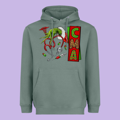 Grinch Hand Cma Nurse Heavyweight Hoodie Designed By Nancycooperartshop