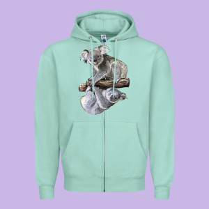 Koala Zipper Hoodie Designed By Lillyallendesigns