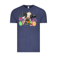 Vintage Denim Happy Easter Cow Easter Day Vintage Tee - Neo Western
