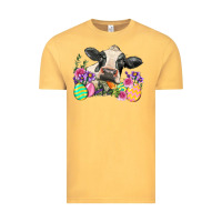 Vintage Mustard Happy Easter Cow Easter Day Vintage Tee - Neo Western