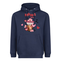 Navy mama coffee cups Heavyweight Hoodie - MaliasSmallBusiness