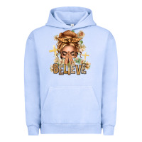 Pigment Grape Ice Blonde Hair Believe Praying Caucasian Messy Bun Urban Hoodie - texasbilliewilder
