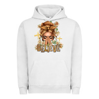 Pigment Lunar Rock Blonde Hair Believe Praying Caucasian Messy Bun Urban Hoodie - texasbilliewilder