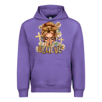 Tulip Blonde Hair Believe Praying Caucasian Messy Bun Urban Hoodie - texasbilliewilder