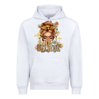 White Blonde Hair Believe Praying Caucasian Messy Bun Urban Hoodie - texasbilliewilder