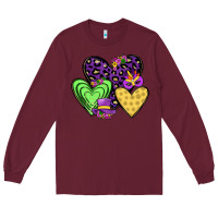 Burgundy hearts mardi gras Long Sleeve Tee - JahusDesignShop