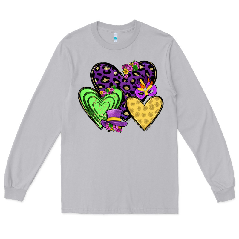 Hearts Mardi Gras Long Sleeve Tee by JahusDesignShop | Teevron