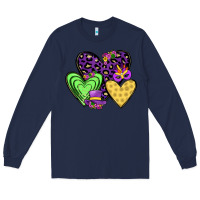 Navy hearts mardi gras Long Sleeve Tee - JahusDesignShop