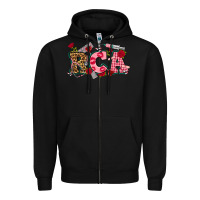 Black valentines day rca Zipper Hoodie - NancyCooperArtShop