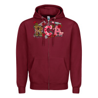 Burgundy valentines day rca Zipper Hoodie - NancyCooperArtShop