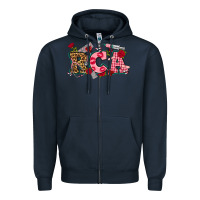 Navy valentines day rca Zipper Hoodie - NancyCooperArtShop