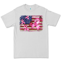 Dove Grey breast cancer american flag background Premium Tee - BarkalooDesign