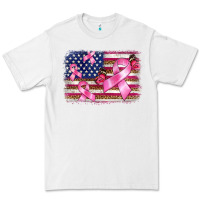 White breast cancer american flag background Premium Tee - BarkalooDesign