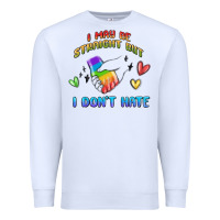 White i may be straight pride day Premium Sweatshirt - MaliasSmallBusiness