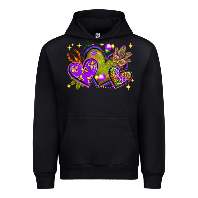 Mardi Gras Hearts Urban Hoodie by NancyCooperArtShop | Teevron