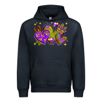 Navy Mardi Gras hearts Urban Hoodie - NancyCooperArtShop