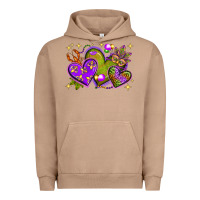 Pigment Burro Mardi Gras hearts Urban Hoodie - NancyCooperArtShop